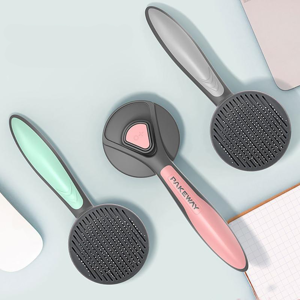 Push n' Clean Pet Hair Grooming Brush