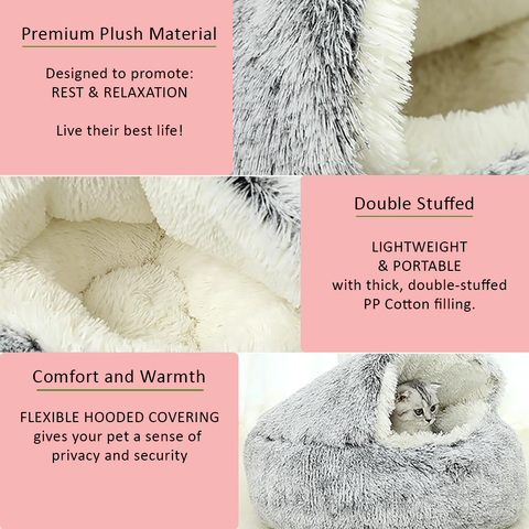 Snuggle Cubby - Hooded Pet Bed